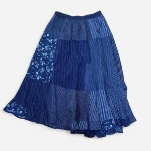 Vintage blue patchwork hippie skirt